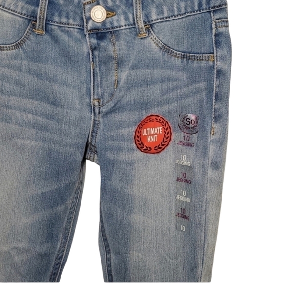 New SO Girl's Ultimate Knit Jeggings Blue Jean Leggings Comfy Size 10 - Picture 3 of 9